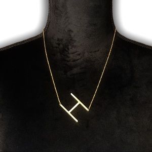 Gold Initial Pendant Necklace Letters A-Z